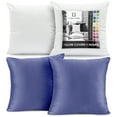 thumbnail image 1 of Clara Clark Plush Solid Decorative Microfiber Square Throw Pillow Cover with Throw Pillow Insert for Couch, Calm Blue, 20"x20"", 4 Piece Decorative Soft Throw Pillow Set, 1 of 8
