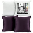 thumbnail image 1 of Clara Clark Plush Solid Decorative Microfiber Square Throw Pillow Cover with Throw Pillow Insert for Couch, Eggplant, 22"x22"", 4 Piece Decorative Soft Throw Pillow Set, 1 of 8