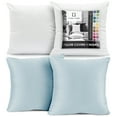 thumbnail image 1 of Clara Clark Plush Solid Decorative Microfiber Square Throw Pillow Cover with Throw Pillow Insert for Couch, Ice Blue, 28"x28"", 4 Piece Decorative Soft Throw Pillow Set, 1 of 8