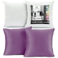 thumbnail image 1 of Clara Clark Plush Solid Decorative Microfiber Square Throw Pillow Cover with Throw Pillow Insert for Couch, Lavendar Dream, 24"x24"", 4 Piece Decorative Soft Throw Pillow Set, 1 of 8