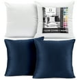 thumbnail image 1 of Clara Clark Plush Solid Decorative Microfiber Square Throw Pillow Cover with Throw Pillow Insert for Couch, Navy Blue, 24"x24"", 4 Piece Decorative Soft Throw Pillow Set, 1 of 8