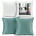 thumbnail image 1 of Clara Clark Plush Solid Decorative Microfiber Square Throw Pillow Cover with Throw Pillow Insert for Couch, Teal, 22"x22"", 4 Piece Decorative Soft Throw Pillow Set, 1 of 8