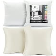thumbnail image 1 of Clara Clark Plush Solid Decorative Microfiber Square Throw Pillow Cover with Throw Pillow Insert for Couch, Off white, 16"x16"", 4 Piece Decorative Soft Throw Pillow Set, 1 of 8
