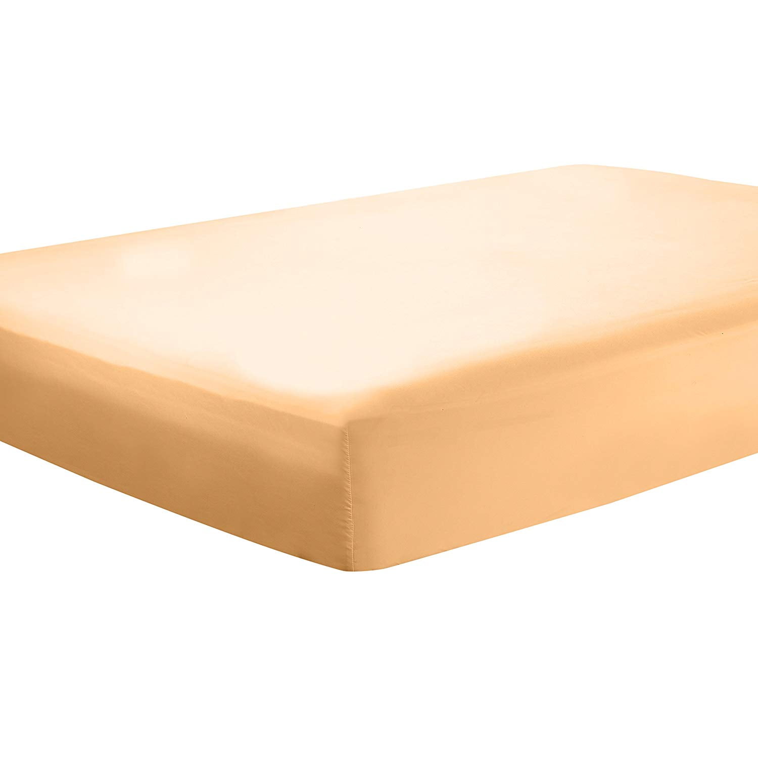 Clara Clark Premier 1800 Collection Single Fitted Sheet, Twin XL Size, Apricot Buff Orange