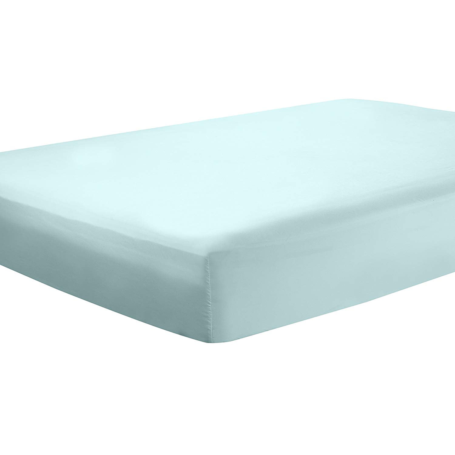 Clara Clark Premier 1800 Collection Single Fitted Sheet, Twin XL Size, Aqua Light Blue