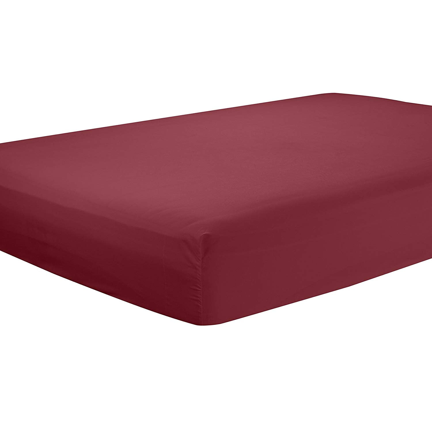 Clara Clark Premier 1800 Collection Single Microfiber Fitted Sheet, Full Size, Burgundy Red