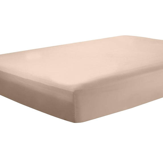 Clara Clark Premier 1800 Collection Single Microfiber Fitted Sheet, Full Size, Taupe Sand