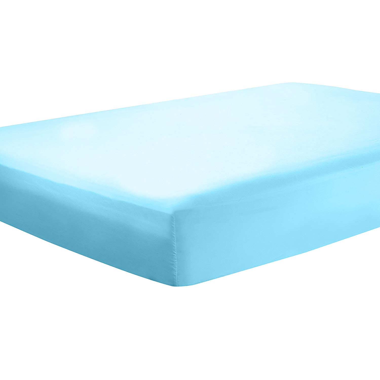 Clara Clark Premier 1800 Collection Single Microfiber Fitted Sheet, King Size, Beach Blue