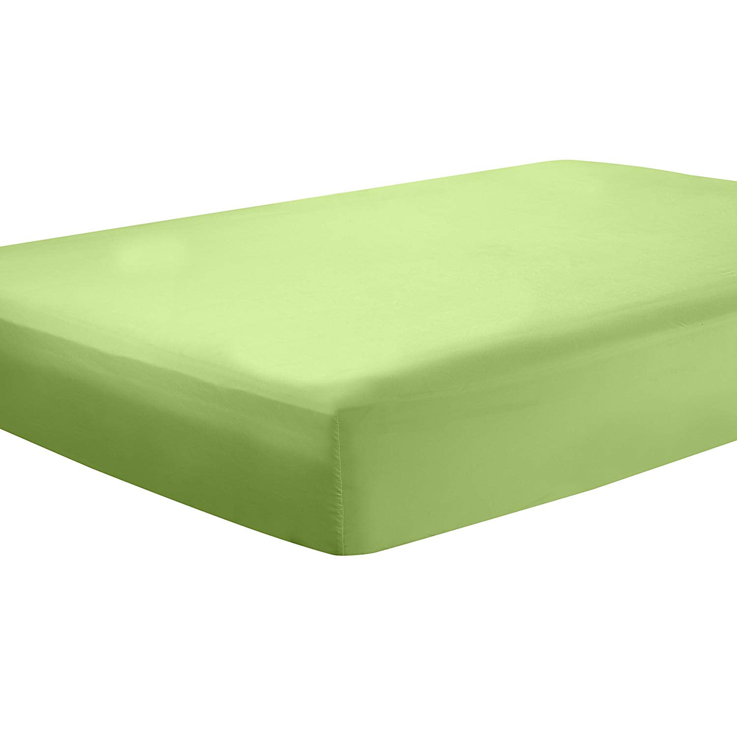 Clara Clark Premier 1800 Collection Single Microfiber Fitted Sheet, Queen Size, Garden Green