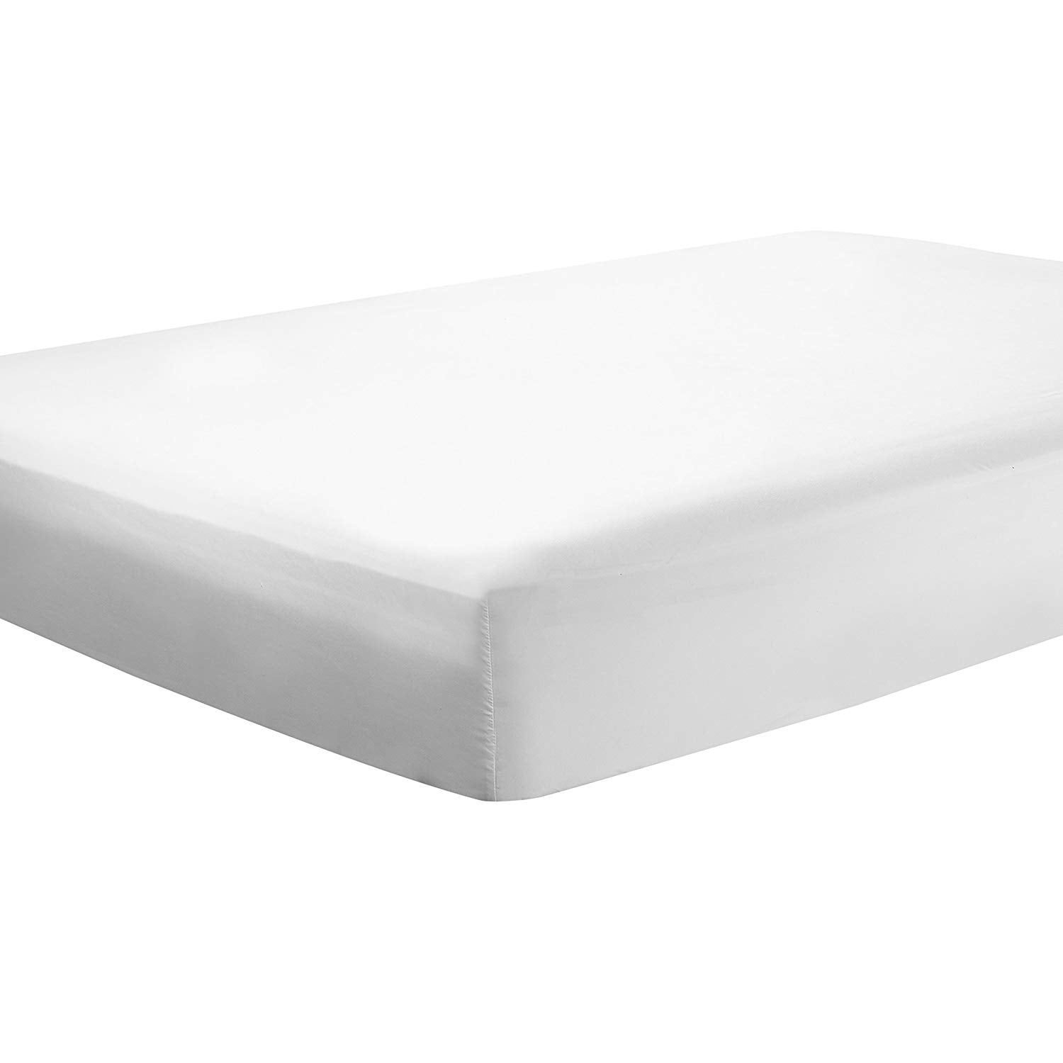 Clara Clark Premier 1800 Collection Single Microfiber Fitted Sheet, Queen Size, White