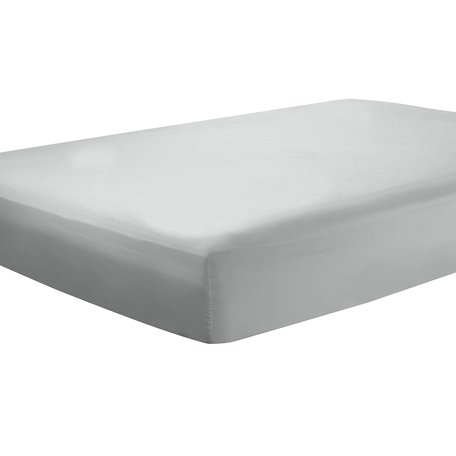 Clara Clark Premier 1800 Collection Single Microfiber Fitted Sheet, Twin Size, Silver Gray