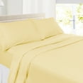 thumbnail image 1 of Clara Clark Premier 1800 Microfiber Collection 3-Line Bed Sheet Set, Full Size, Custard Mellow Yellow, 1 of 8