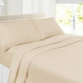 thumbnail image 1 of Clara Clark Premier 1800 Microfiber Collection 3-Line Bed Sheet Set, Twin Size, Beige, 1 of 8