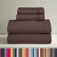 thumbnail image 1 of Clara Clark Queen Sheets Set, Hotel Luxury 4 Piece Deep Pocket Sheets, Ultra Soft Microfiber Bed Sheets Set, Brown, 1 of 8