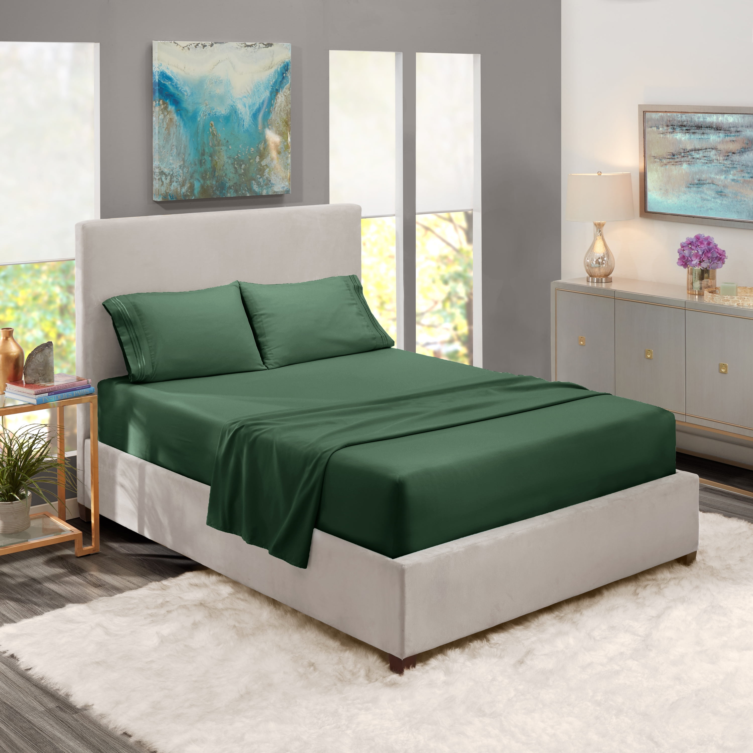 Green bed sheets discount