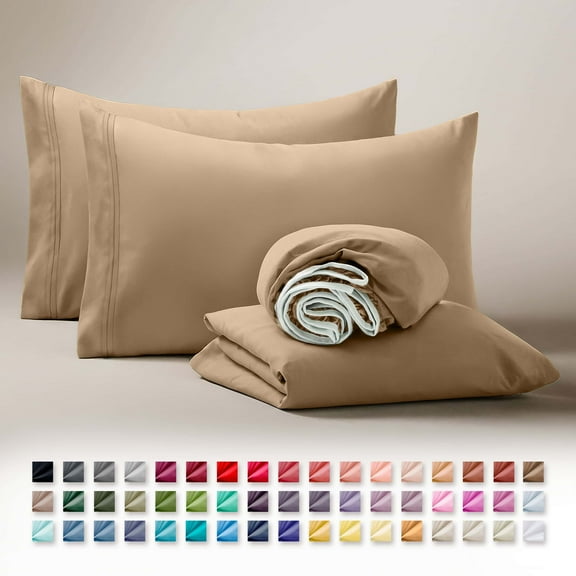 Clara Clark Queen Sheets Set, Hotel Luxury 4 Piece Deep Pocket Sheets, Ultra Soft Microfiber Bed Sheets Set, Mocha Brown