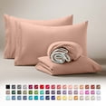 thumbnail image 1 of Clara Clark RV/Short Queen Sheets Set, Bed Sheets for Campers Bedding, Hotel Luxury Soft Microfiber 4 Peice, Peach, 1 of 8
