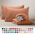 thumbnail image 1 of Clara Clark RV/Short Queen Sheets Set, Bed Sheets for Campers Bedding, Hotel Luxury Soft Microfiber 4 Peice, Rust Orange, 1 of 8