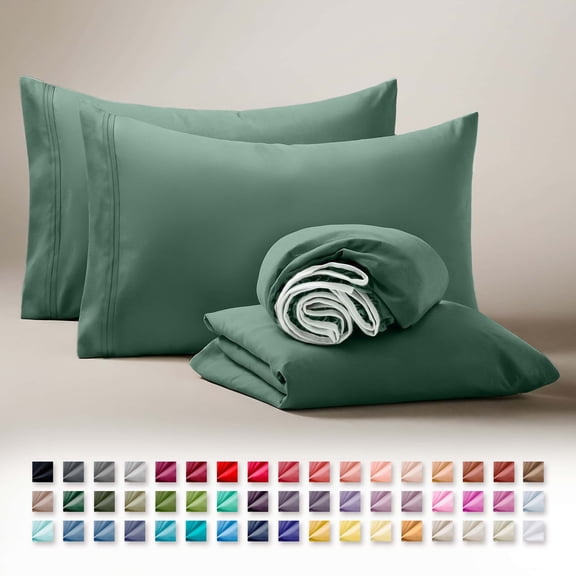 Clara Clark RV/Short Queen Sheets Set, Bed Sheets for Campers Bedding, Hotel Luxury Soft Microfiber 4 Peice, Hunter Green