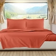 thumbnail image 1 of Clara Clark, RV/Short Size, Bed Sheets Set, Luxury Bedding Sheets Set, 4-Piece Bed Set, Deep Pockets Fitted Sheet 100% Soft Microfiber, Hypoallergenic Cool & Breathable, Orange, 1 of 6
