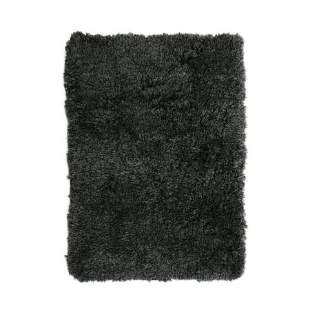 Clara Clark Set of 3 Absorbent Bath Mat Non-Slip Backing Rubber Bathroom Rugs, Large, 17x24, Black