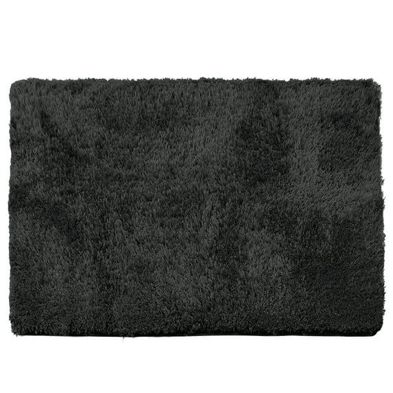 Clara Clark Set of 3 Absorbent Bath Mat Non-Slip Backing Rubber Bathroom Rugs, Large, 32x48, Black