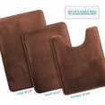 thumbnail image 1 of Clara Clark Set of 3 Absorbent Memory Foam Bath Mat Bathroom Rugs, 20x32, 17x24 and Contour Bath Rug, Brown, 1 of 6