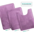 thumbnail image 1 of Clara Clark Set of 3 Absorbent Memory Foam Bath Mat Bathroom Rugs, 20x32, 17x24 and Contour Bath Rug, Lavender Dream, 1 of 6