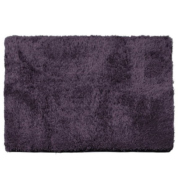 Clara Clark Shaggy Bath Rug with Non-Slip Backing Rubber - Machine Washable Super Soft Bathmat - Plush Absorbent Bathroom Rug, Large - 32 x 48, Eggplant