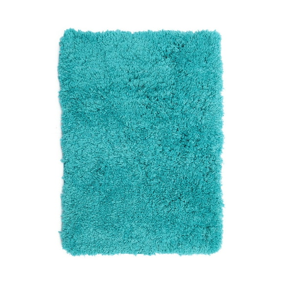 Clara Clark Shaggy Bath Rug with Non-Slip Backing Rubber - Machine Washable Super Soft Bathmat - Plush Absorbent Bathroom Rug, Small - 17 x 24, Teal