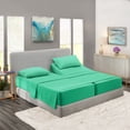 thumbnail image 1 of Clara Clark Split King Size Bed Sheets Set for Adjustable Beds - Deep Pocket 5 Piece - 1800 Hotel Luxury Soft Double Brushed Microfiber, Mint, 1 of 7