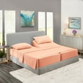 thumbnail image 1 of Clara Clark Split King Size Bed Sheets Set for Adjustable Beds - Deep Pocket 5 Piece - 1800 Hotel Luxury Soft Double Brushed Microfiber, Peach, 1 of 7