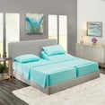 Clara Clark Deep Pocket Split King Size 5 Pc Bed Sheets Set, Light Blue