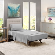 Clara Clark Twin Size Bed Sheets Set - Deep Pocket 3 Piece - 1800 Hotel Luxury Soft Double Brushed Microfiber, Silver Gray