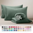 thumbnail image 1 of Clara Clark Twin Sheets Set, Hotel Luxury 3 Piece Deep Pocket Bed Sheets Set, Ultra Soft Microfiber Kids Bedding, Forest Green, 1 of 8