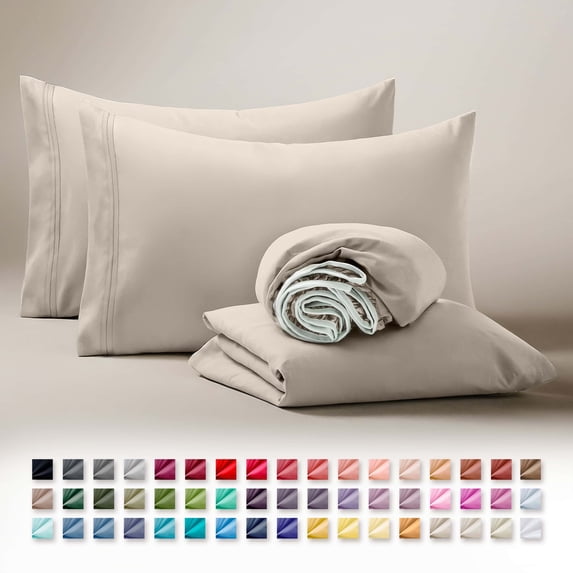 Clara Clark Twin Sheets Set, Hotel Luxury 3 Piece Deep Pocket Bed Sheets Set, Ultra Soft Microfiber Kids Bedding, Linen
