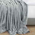thumbnail image 1 of Clara Clark  Ultra Plush Thick Reversible Microfiber Heavy Blanket - Raschel Imitation Mink Blanket Silver Full - 55x82 Solid Color, 1 of 5