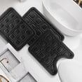 thumbnail image 1 of Clara Clark Ultra Soft Non Slip and Absorbent Bath Rug - Waffled Velvet Memory Foam Bath Mat Black Small-Large-Contour (3PK), 1 of 5