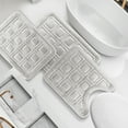 thumbnail image 1 of Clara Clark Ultra Soft Non Slip and Absorbent Bath Rug - Waffled Velvet Memory Foam Bath Mat Silver Small-Large-Contour (3PK), 1 of 5
