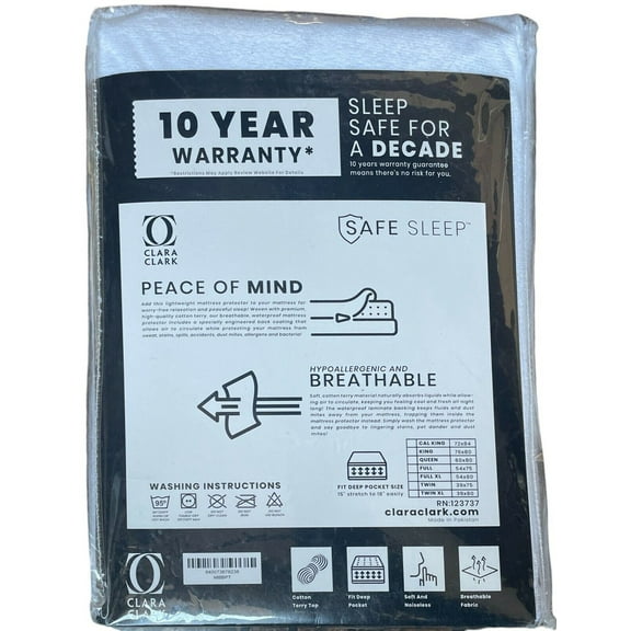 Clara Clark Zippered Mattress Encasement Waterproof Mattress Protector.