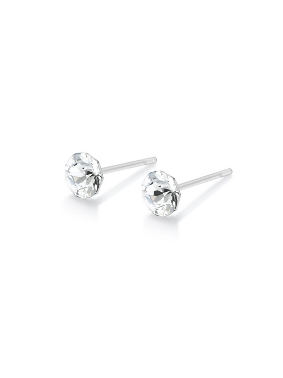 Clara Clear Crystal Stud Earrings - 4mm Pure Sparkle, Hypoallergenic Stainless Steel, Tarnish-Free