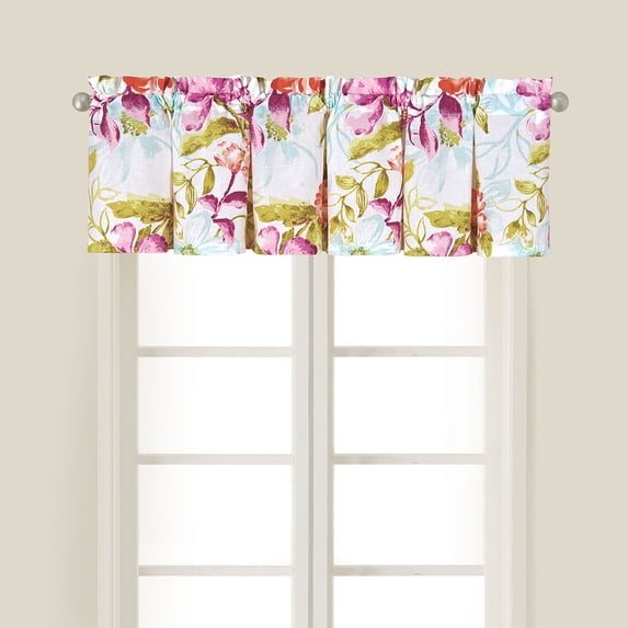 Clara Floral 100% Cotton Single Window Treatment Valance 15" x 72"