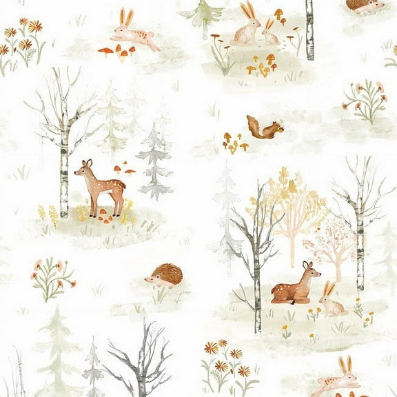 Clara Jean Woodland Scene Peel and Stick Wallpaper