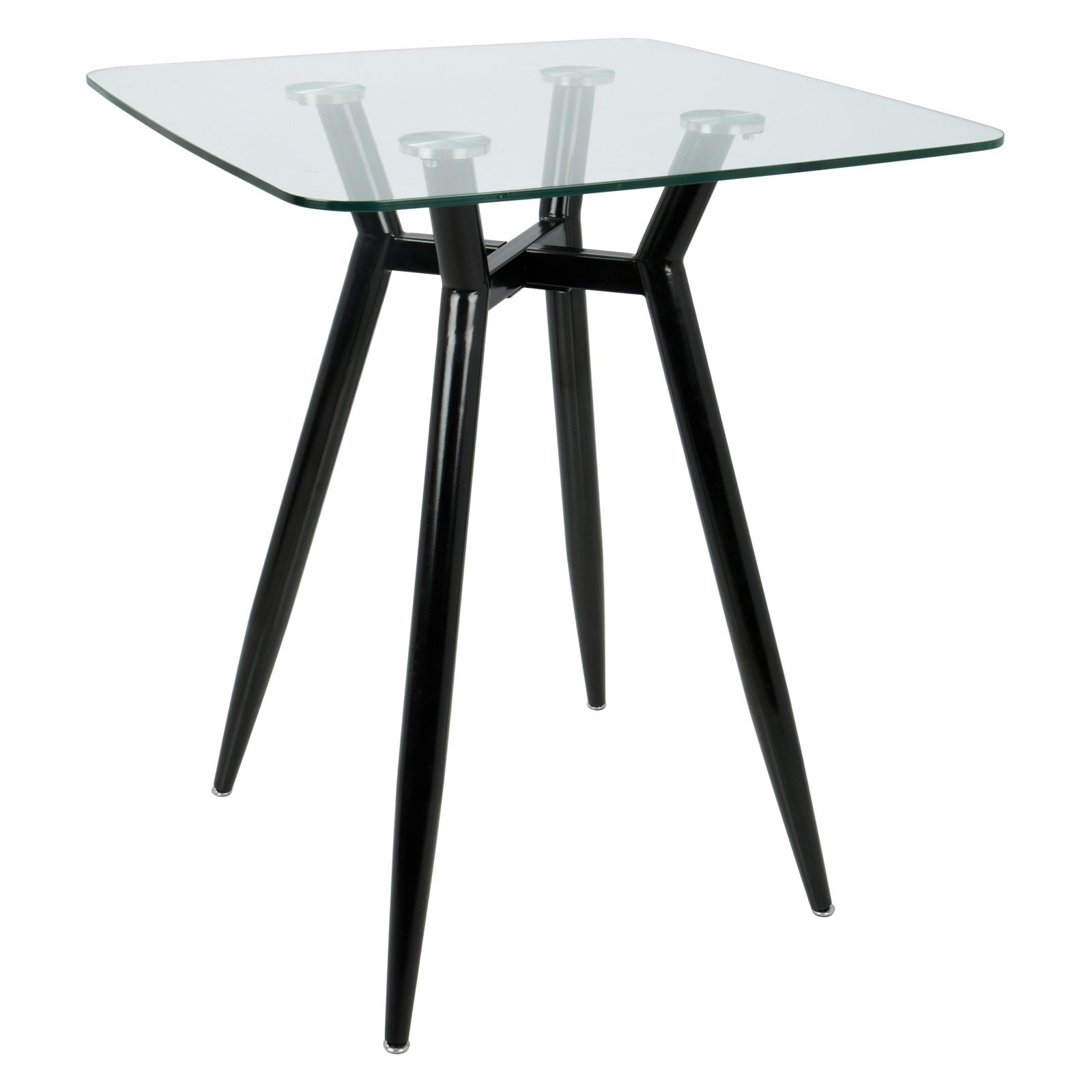 Sleek Mid-Century Modern 30" Square Glass Counter Table