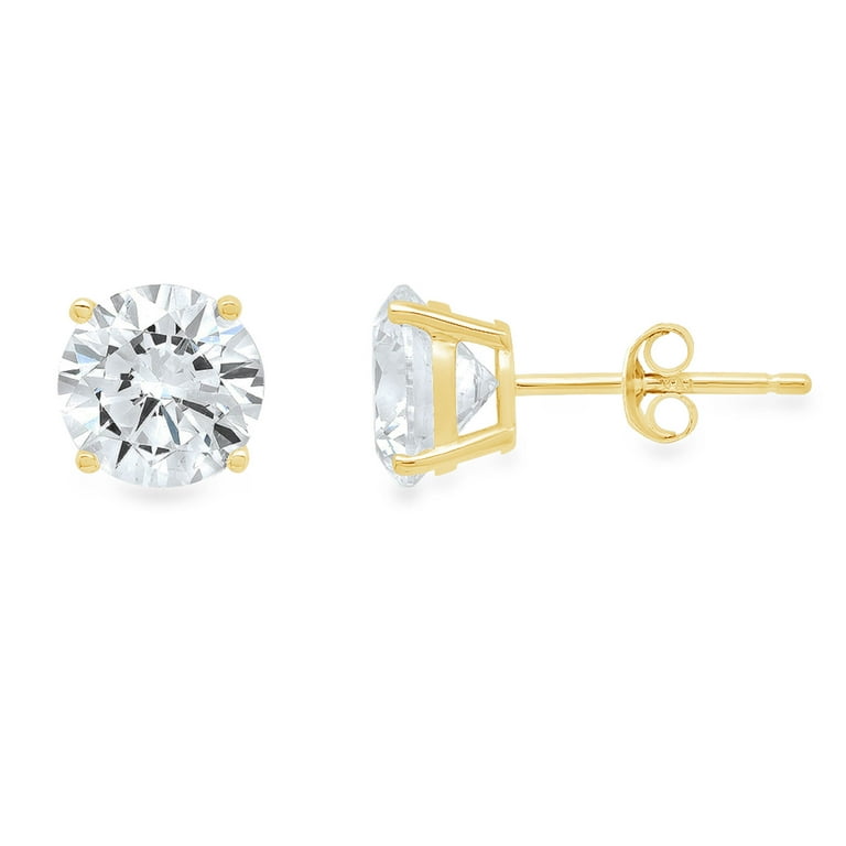 Clara Pucci 0.2 ct Brilliant Round Cut Solitaire Studs VVS1