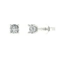 thumbnail image 1 of Clara Pucci 0.2Ct Clear Round Cut VVS1 Push Back Stud 18k Solid hypoallergenic Gold Designer Earrings For April, 1 of 7