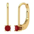 thumbnail image 1 of Clara Pucci 0.2Ct Ruby Round Cut VVS1 Lever Back Drop Dangle 14k Solid hypoallergenic Gold Designer Earrings For July, 1 of 7