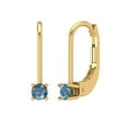 thumbnail image 1 of Clara Pucci 0.2Ct Synthetic Blue Moissanite Round Cut VVS1 Lever Back Drop Dangle 18k Solid hypoallergenic Gold Designer Earrings For April, 1 of 7