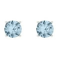 thumbnail image 1 of 0.5 ct Screw-Back Stud Earrings for Women | 4.0mm Round Cut Natural Sky Blue Topaz | 18K White Gold, 1 of 4