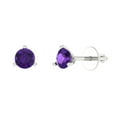 thumbnail image 1 of Clara Pucci 0.5Ct Natural Amethyst Round Cut VVS1 Screw Back Stud 14k Solid hypoallergenic Gold Designer Earrings For February, 1 of 7